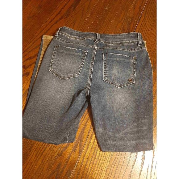 Jrs Size 11 Indigo Rein Blue Brown Denim Blue Jeans Double Button Fly - Picture 4 of 5